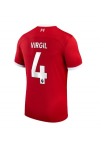 Liverpool Virgil van Dijk #4 Voetbaltruitje Thuis tenue 2023-24 Korte Mouw